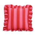 thumbnail image 1 of Striped Velvet Ruffled Throw Pillow, Dutch Velvet Decorative Pillow with Insert, Home Textile Style Sofa Cushion for Living Room, 1 of 6