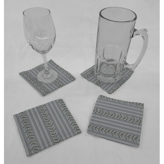 Striped Vines Cloth Coasters by Penny's Needful Things (Set of 4) Blue