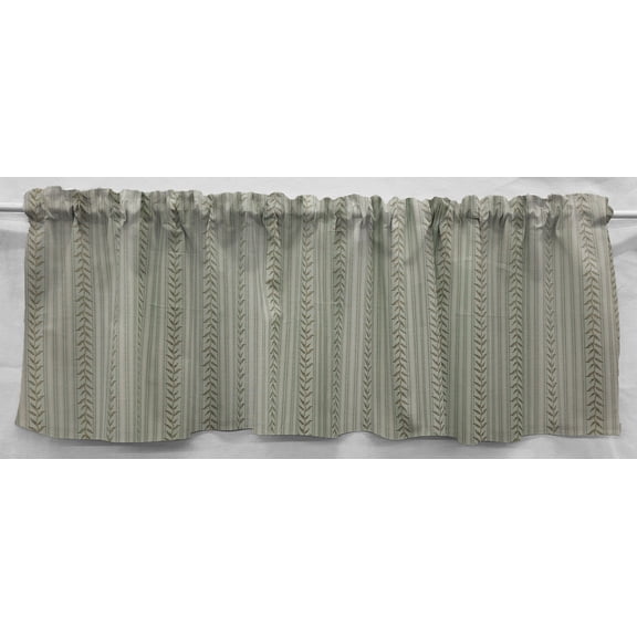 Striped Vines Curtain Panels by Penny's Needful Things (Set of 2) 24 Inch Long UNLINED (Green)