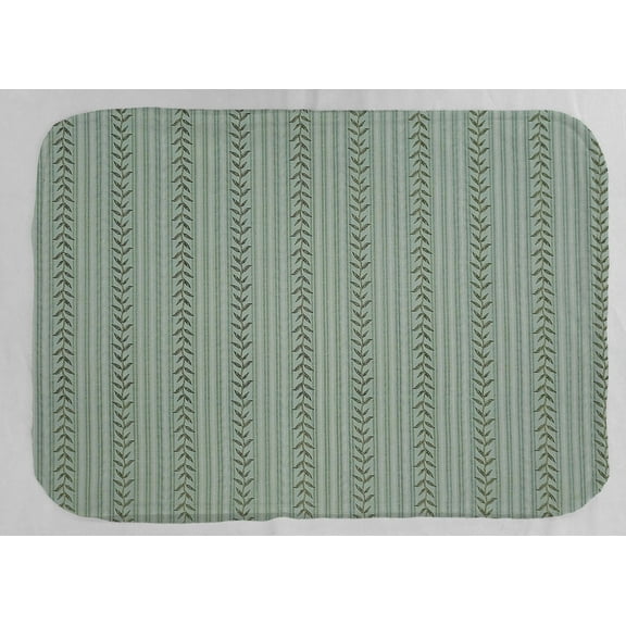 Striped Vines Dish Drying Mat by Penny's Needful Things (Off White) (Green)