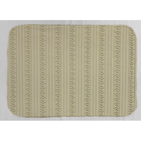 Striped Vines Dish Drying Mat by Penny's Needful Things (White) (Yellow)