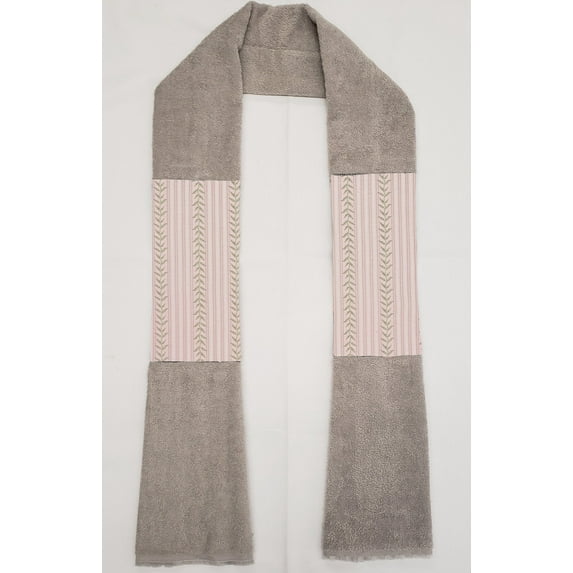 Striped Vines Kitchen Towel Boa / Scarf by Penny's Needful Things (Towel Color: Gray) (Pink)