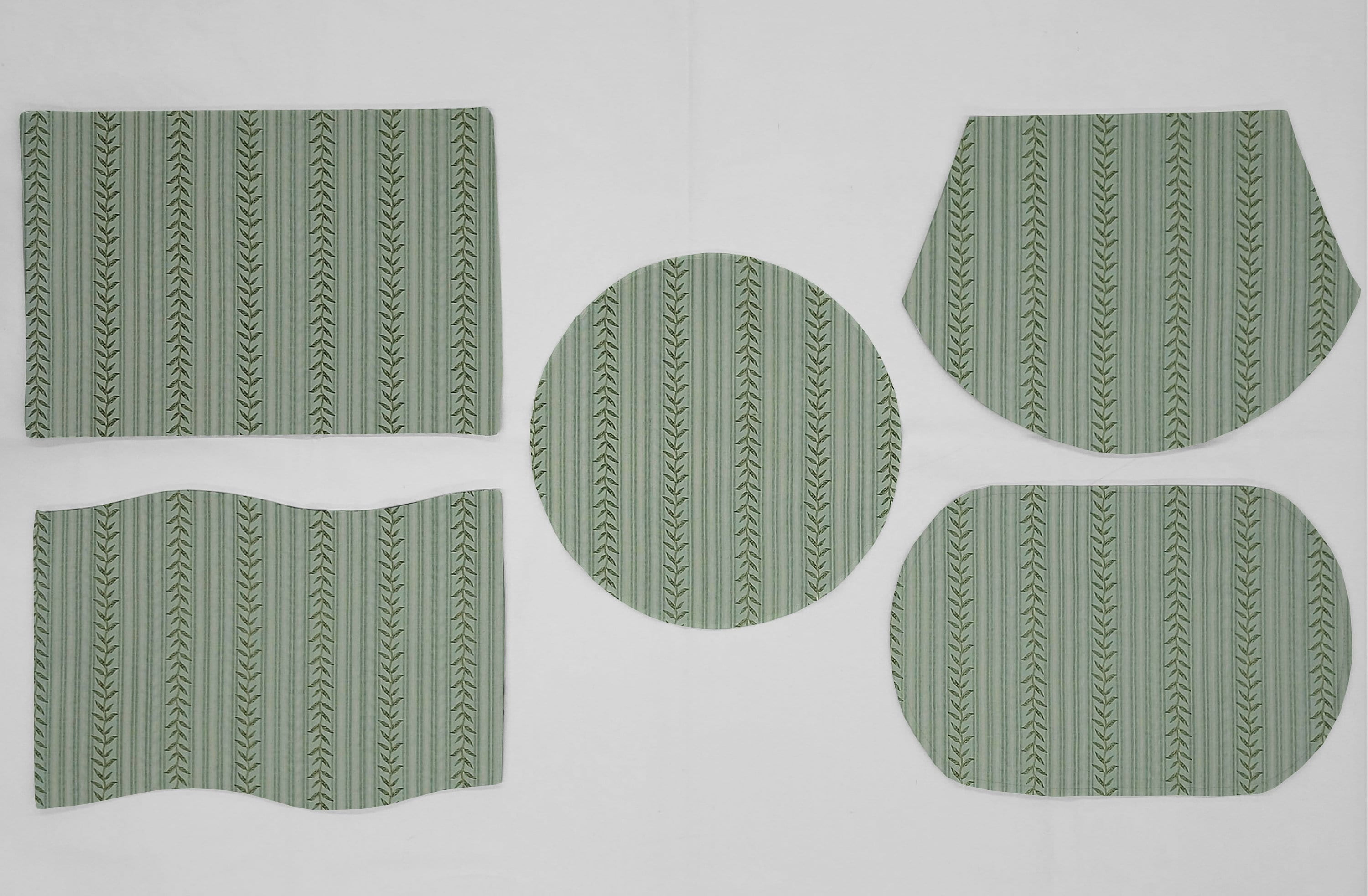 Striped Vines Placemats by Penny's Needful Things (Wave - Set of 2) (Green)