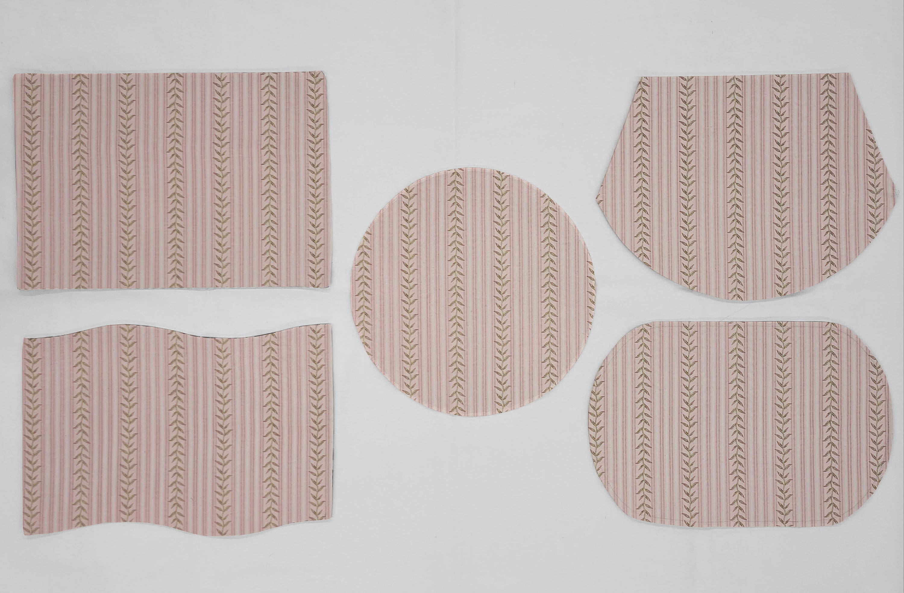 Striped Vines Placemats by Penny's Needful Things (Wedge - Set of 4) (Pink)