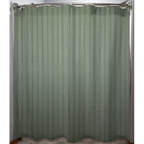 Striped Vines Shower Curtain by Penny's Needful Things (Green)