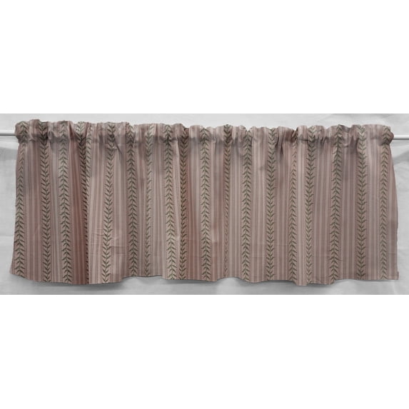 Striped Vines Valances by Penny's Needful Things (Two Valance Panels 18 inches Long LINED) (Pink)
