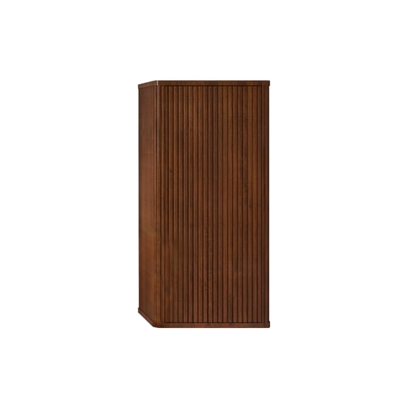 Striped Walnut Bathroom Cabinetry , , Push-open Doorway, Shelved Interior For Storage, Safe Curvy Form, Engineered Wood Craftsmanship Storage Cupboard, Access, Appearance, Made