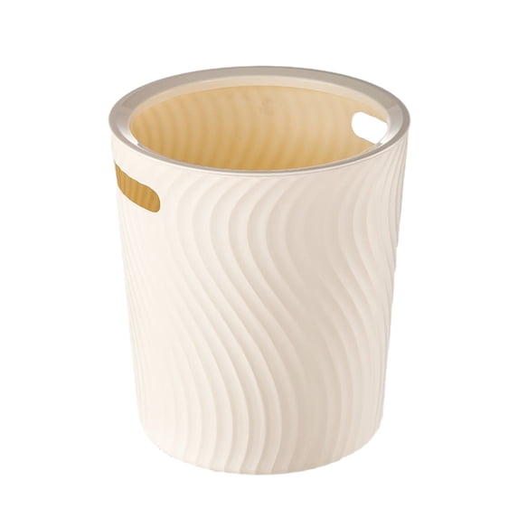 Striped Waste Bin, Pressure Ring Wastepaper Basket for Home Office Kitchen, Suitable for Kitchen Bathroom Garage, Durable and Modern