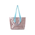 thumbnail image 1 of Striped Waterproof PVC Beach Tote Bag, Large Capacity Handheld and Shoulder Bag for Pool Travel and Daily Errands, Lightweight Foldable Summer Tote, Practical Travel and Gift Idea, 1 of 6