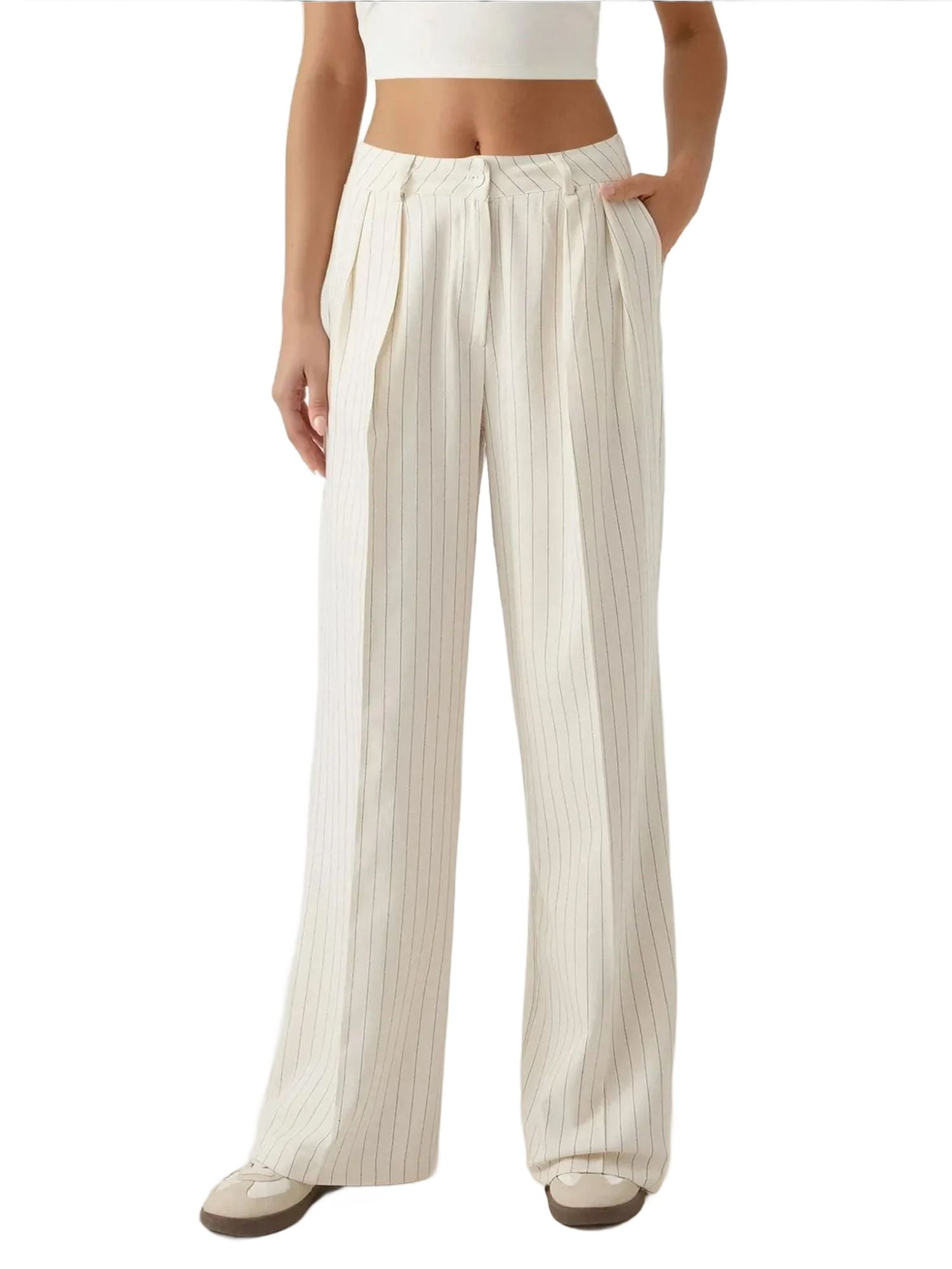 Seamed Wide Leg Palazzo Pants main image 1