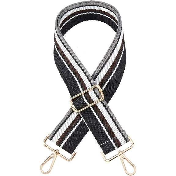 Striped Wide Shoulder Strap Adjustable Purse Strap Replacement Universal Crossbody Strap 27.9-49.6 Inch Canvas Woven Handbag Strap Multicolor Guitar Strap 1.9 Inch Wide Mixed Color 1 Black DIY