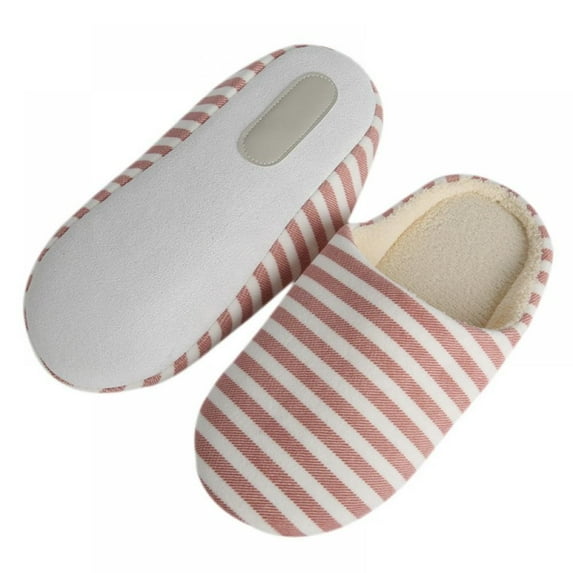 Striped Winter Slipper Slippers for Women, Men House Women Warm Slipper Shoes Indoors with Slip-Resistant Suede Sole