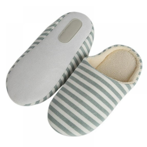 Striped Winter Slipper Slippers for Women, Men House Women Warm Slipper Shoes Indoors with Slip-Resistant Suede Sole