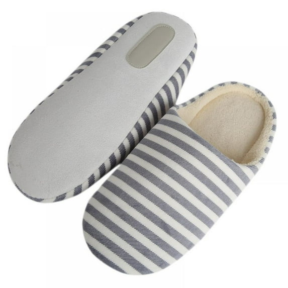Striped Winter Slipper Slippers for Women, Men House Women Warm Slipper Shoes Indoors with Slip-Resistant Suede Sole