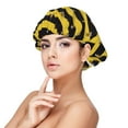 thumbnail image 1 of Striped With Bees Silk Bonnet for Sleeping Women Men, Adjustable Elastic Satin Bonnet Bonnet for Sleeping, Soft Similar Silk Curly Cuteness Hair Bonnet for Sleeping, 1 of 7