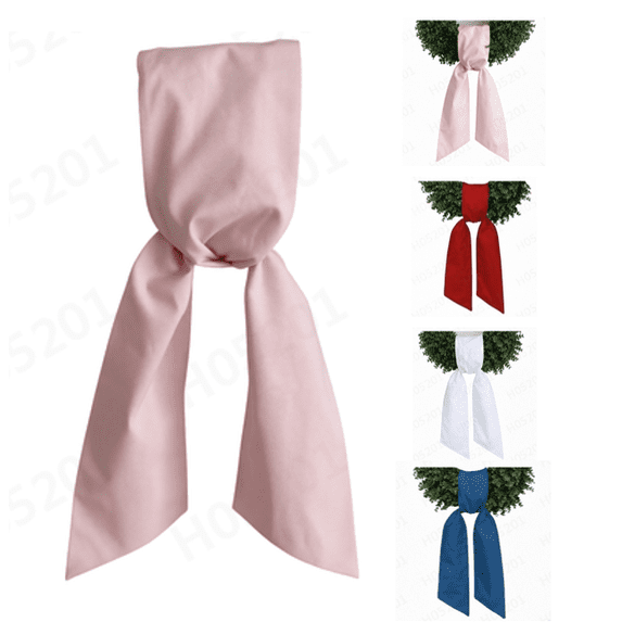Striped Wreath Sash 2 Pack for Front Door,2026 Weatherproof Stripe Ribbon, Outdoor Yard Wedding Holiday Monogram Wreath Wall Porch Decoration 4.33" x 55.12"