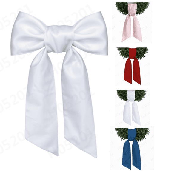 Striped Wreath Sash 2 Pack for Front Door,2026 Weatherproof Stripe Ribbon, Outdoor Yard Wedding Holiday Monogram Wreath Wall Porch Decoration 4.33" x 55.12"