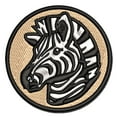 thumbnail image 1 of Striped Zebra Head Applique Multi-Color Embroidered Hook & Loop Patch - 3 Inch Medium, 1 of 5