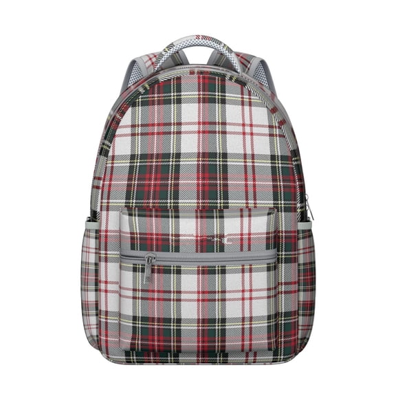 Striped and Checkered Fusion Backpack Moroccan Geometric Plaid Print Fashion School Bag for Students