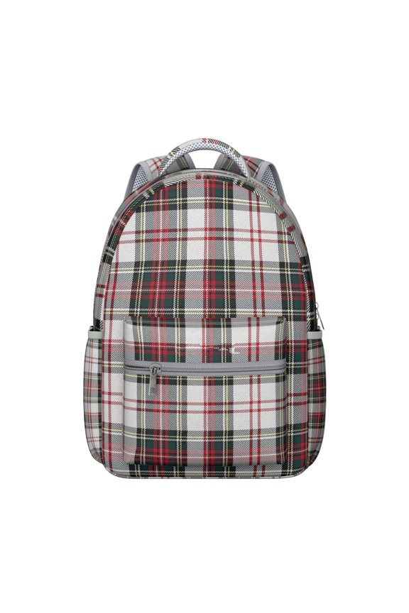 Striped and Checkered Fusion Backpack Moroccan Geometric Plaid Print Fashion School Bag for Students