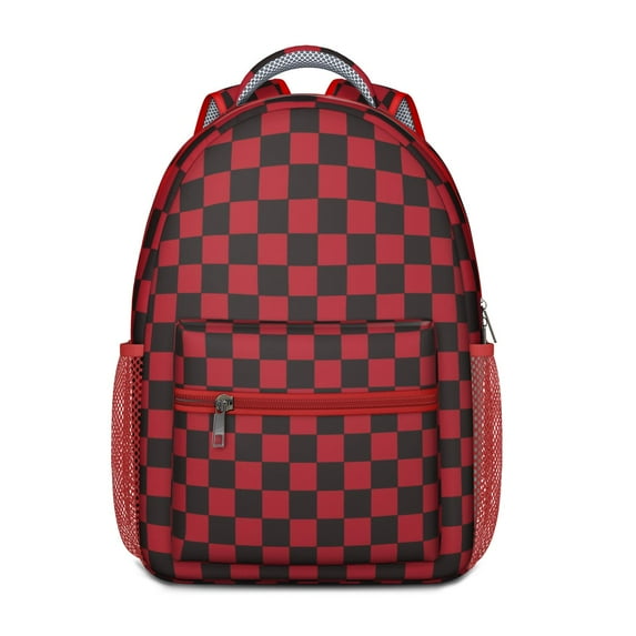 Striped and Checkered Fusion Student Backpack - Ergonomic Comfort for College Commuters