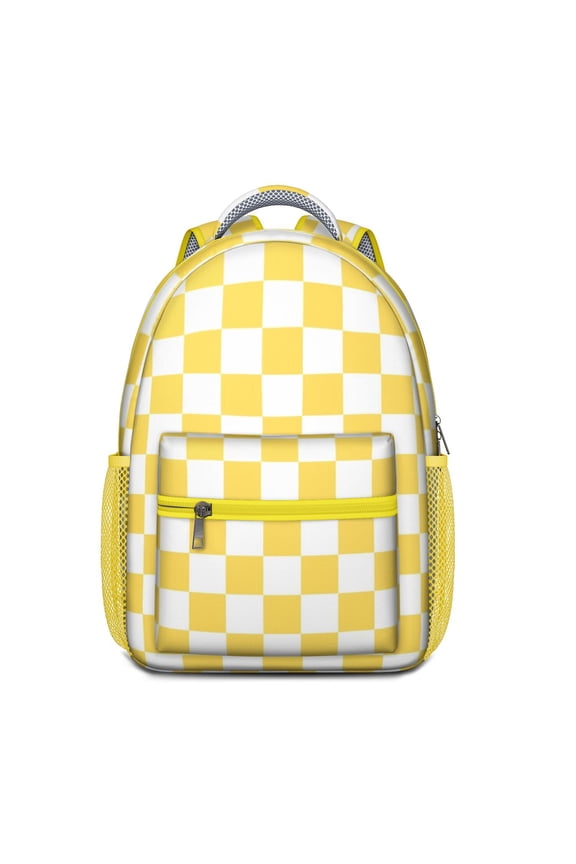 Striped and Checkered Fusion Student Backpack - Ergonomic Comfort for College Commuters