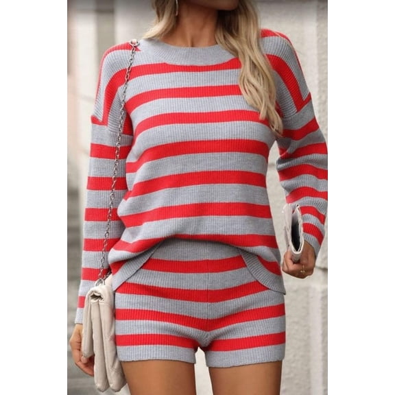 Striped long sleeve 2 piece set