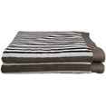 thumbnail image 1 of Stripes 100% Combed Cotton 2-Piece Bath Sheet Towels Charcoal, 1 of 1