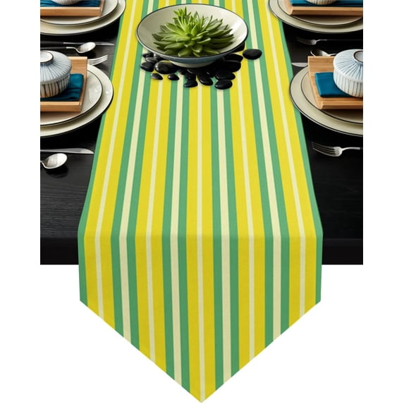Stripes And Classical Baroque Figures Modern Table Runner For Wedding Party Chirstmas Floral Tablecloth Home Decoration