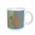 thumbnail image 1 of 3drose, Stripes and Solids Paw Print - Fun Animal Art, 11oz Mug, 1 of 6
