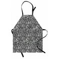 thumbnail image 1 of Stripes Apron African Zebra Skin Pattern with Abstract Lines Monochrome Wild Animal Hide Design, Unisex Kitchen Bib Apron with Adjustable Neck for Cooking Baking Gardening, Black White, by Ambesonne, 1 of 3