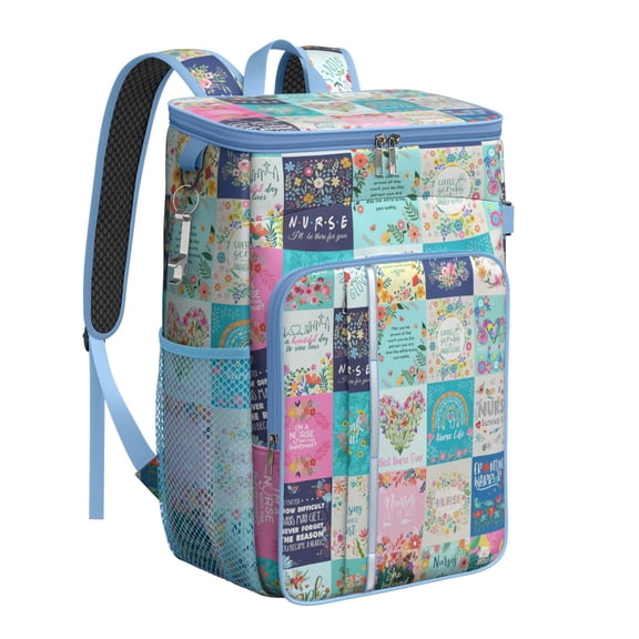 Stripes Cooler Backpack - 20L Insulated Soft Cooler Bag, Symmetrical Design for Beach & Travel