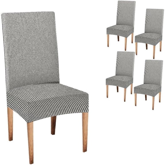 Stripes Covers for Dining Chairs 4 Pack Abstract Irregular Dotted Textured Striped Background Pattern Stretch Spandex Kitchen Chair Slipcovers Removable Washable Geometric Parsons Chair Cover
