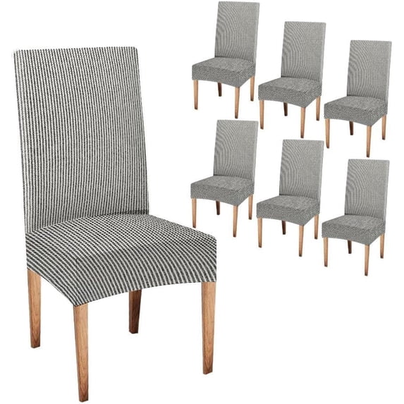Stripes Covers for Dining Chairs 6 Pack Abstract Irregular Dotted Textured Striped Background Pattern Stretch Spandex Kitchen Chair Slipcovers Removable Washable Geometric Parsons Chair Cover
