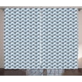 thumbnail image 1 of Ambesonne Stripes Curtains 2 Panel Set, Eighties Lines Design, 108" x 96", Cream Blue Pale Blue, 1 of 3