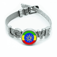 thumbnail image 1 of Stripes Ethiopia Flag Crayon Drawing Bracelet Wristband Crystal Love Adjustable Bangle, 1 of 2