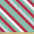 thumbnail image 1 of Ambesonne Stripes Fabric by the Yard Upholstery, Christmas Vibe Simple Lines, 5 Yards, Seafoam Dark Pink, 1 of 4