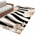 thumbnail image 1 of Stripes Floral Large Area Rugs for Bedroom Living Room, Soft Non Slip Carpet Bedside Rug, Spring Flower Zebra Animal Pattern Floral Rectangle Floor Cover Kitchen Accent Rug 3'x5' for Office, 1 of 9