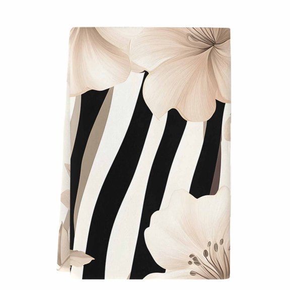 Stripes Floral Microfiber Kitchen Towel, Spring Flower Zebra Animal Pattern Floral Soft Absorbent Dish Towels, Quick Drying Washable Dishcloths for Kitchen Cleaning, Drying Dishes, 18x28 Inches