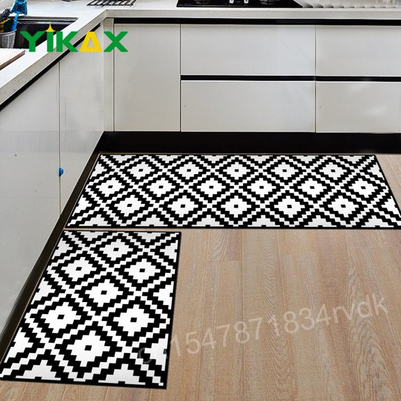 Stripes Kitchen Floor Mat Non-slip Printed Long Carpet Absorbent Bathroom Entrance Doormat Coffee Drying Pad Kitchen Accessories