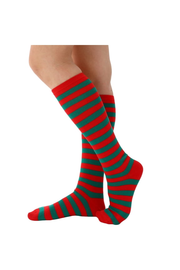 Stripes Knee highs Socks Stripes Tube Sock Stockings Long Boot Socks for Daily Wear,Halloween Cosplay Party Costume