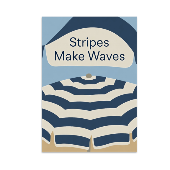 Stripes Make Waves Beachy Wall Art - Beach Lovers - 13x19 Poster Print
