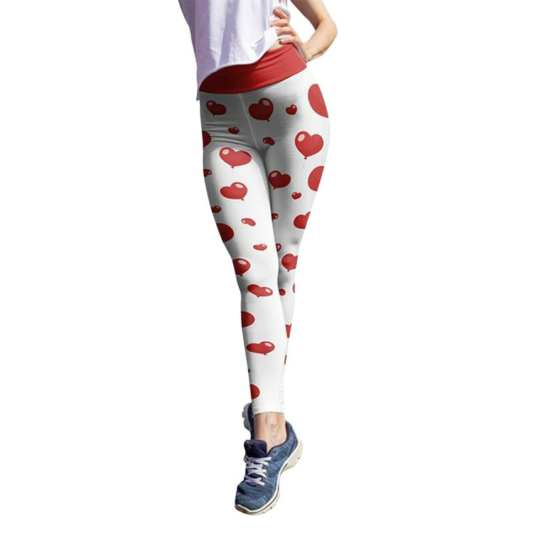 JDEFEG Women'S Leggings Cotton Ladies Leggings Valentine Day Cute Print  Casual Comfortable Home Leggings Boot Pants Cotton Dress Pants