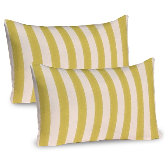 Ambesonne Stripes Pillow Sham 2 Pack, Retro Sketch Vertical Lines, 30"x20", Earth Yellow Champagne