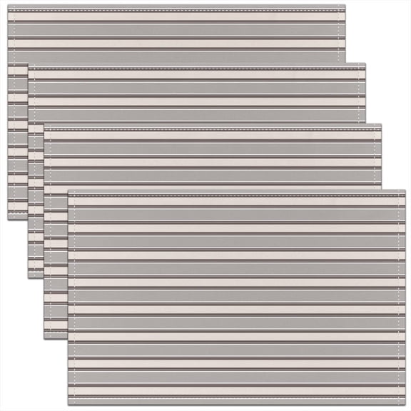 Stripes Placemats Set of 4 12"x18" Brown Placemats for Dining Table Indoor Outdoor Kitchen Geometric Geometry Table Mats Placemat Simple Modern Decor Table Place Mats Room Decorations