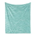 thumbnail image 1 of Stripes Soft Flannel Fleece Blanket, Monochromatic Abstract Dreamy Design of Simple Doodle Waves Aquatic Colors, Cozy Plush for Indoor and Outdoor Use, 50" x 60", Seafoam Baby Blue, by Ambesonne, 1 of 5
