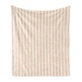 thumbnail image 1 of Stripes Soft Flannel Fleece Blanket, Rhythmic Print of Pastel Colored Thick Lines Starry Elements Composition, Cozy Plush for Indoor and Outdoor Use, 50" x 60", Cream and Pale Pink, by Ambesonne, 1 of 5