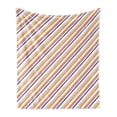 thumbnail image 1 of Stripes Soft Flannel Fleece Throw Blanket, Abstract Geometric and Soft Brush Paint on Plain Backdrop, Cozy Plush for Indoor and Outdoor Use, 60" x 80", Blush Pink, by Ambesonne, 1 of 5
