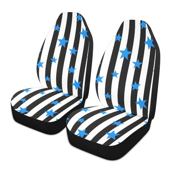 Stripes Stars Pattern Car Seat Covers Front Seats Universal Fit for Sedan SUV Truck Van