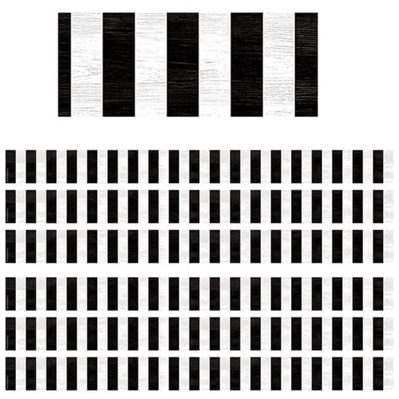 Stripes Straight Border Trim, Black - Pack of 6